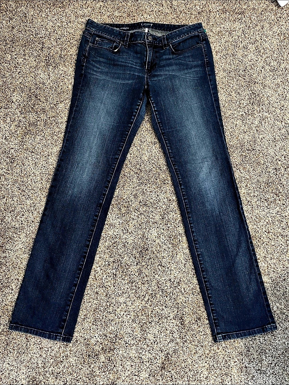 LOFT Modern Straight Jeans in Blue Size 6